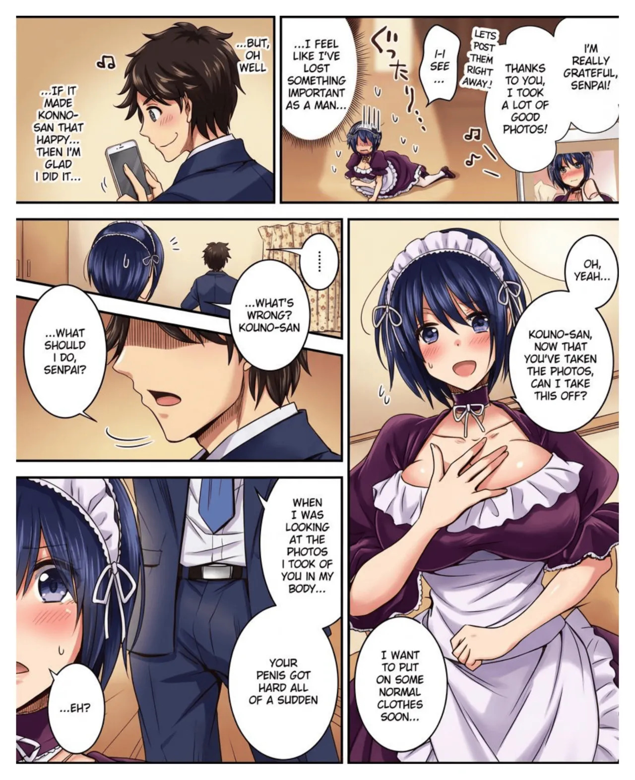 [Amuai Okashi Seisakusho (Matsuzono)] Costume Tengoku ~Shokuba no Kouhai to Irekawatte Kisekae Ningyou ni Sareru Boku~ [English] [Full color] - Page 12