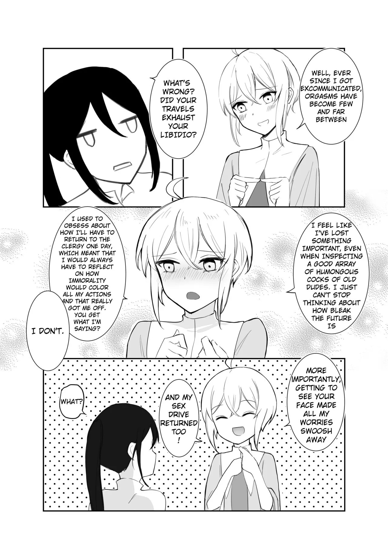 [Boukensha X no Sakaba (Boukensha C)] Maou Toubatsu Shippai Heroine Gisei Normal End de Utsu ni Natta Koutensei Futanari Kenshi to Otokonoko Shinkan no Hanashi | Crestfallen Futanari x Femboy Priest: Prepare to Cum Edition [English] [Decensored] - Page 18