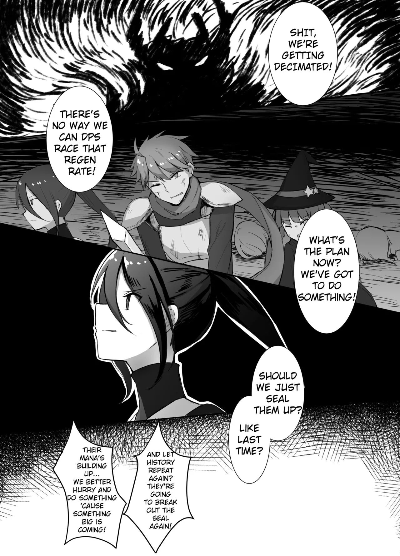 [Boukensha X no Sakaba (Boukensha C)] Maou Toubatsu Shippai Heroine Gisei Normal End de Utsu ni Natta Koutensei Futanari Kenshi to Otokonoko Shinkan no Hanashi | Crestfallen Futanari x Femboy Priest: Prepare to Cum Edition [English] [Decensored] - Page 2