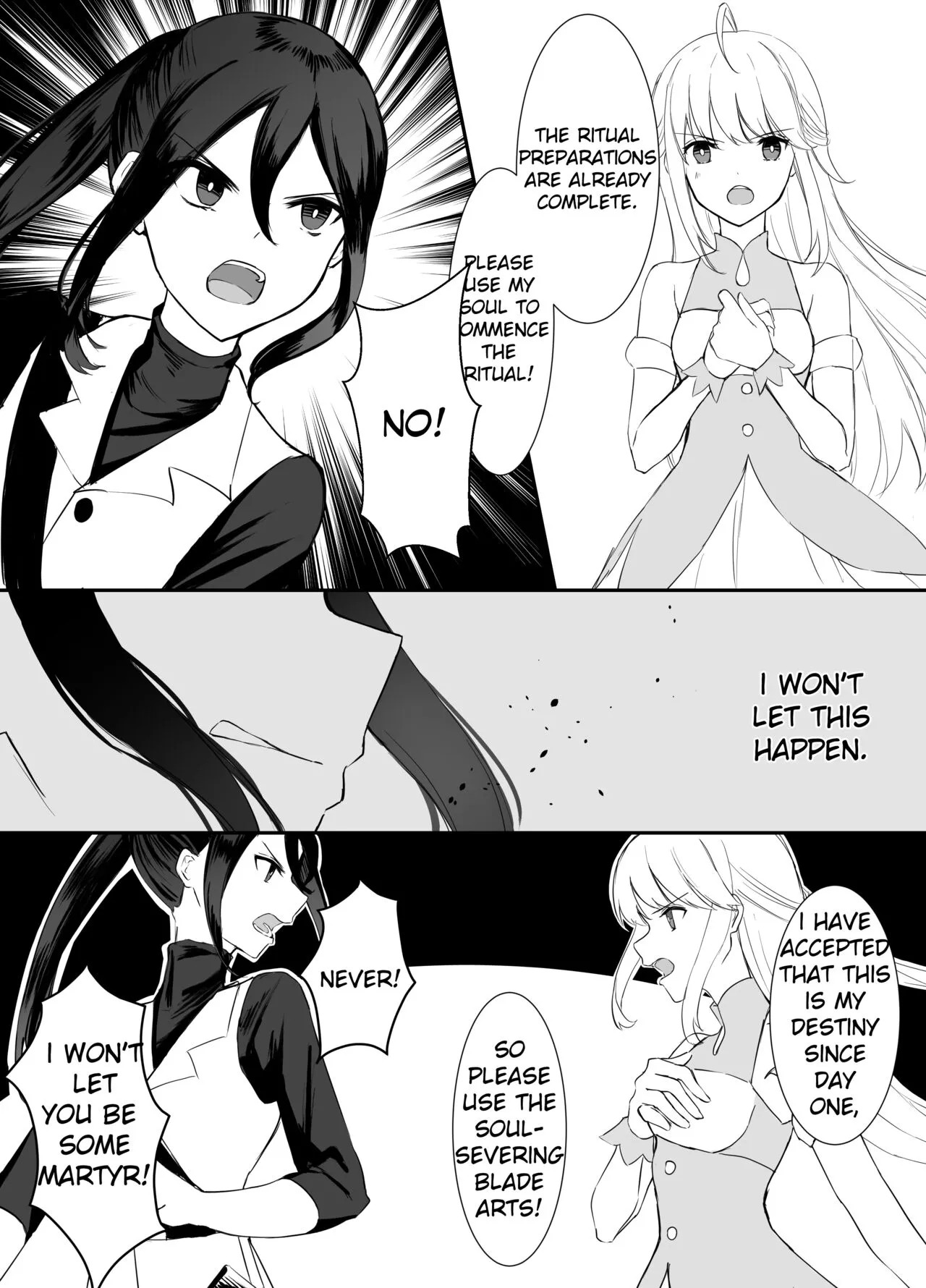 [Boukensha X no Sakaba (Boukensha C)] Maou Toubatsu Shippai Heroine Gisei Normal End de Utsu ni Natta Koutensei Futanari Kenshi to Otokonoko Shinkan no Hanashi | Crestfallen Futanari x Femboy Priest: Prepare to Cum Edition [English] [Decensored] - Page 3