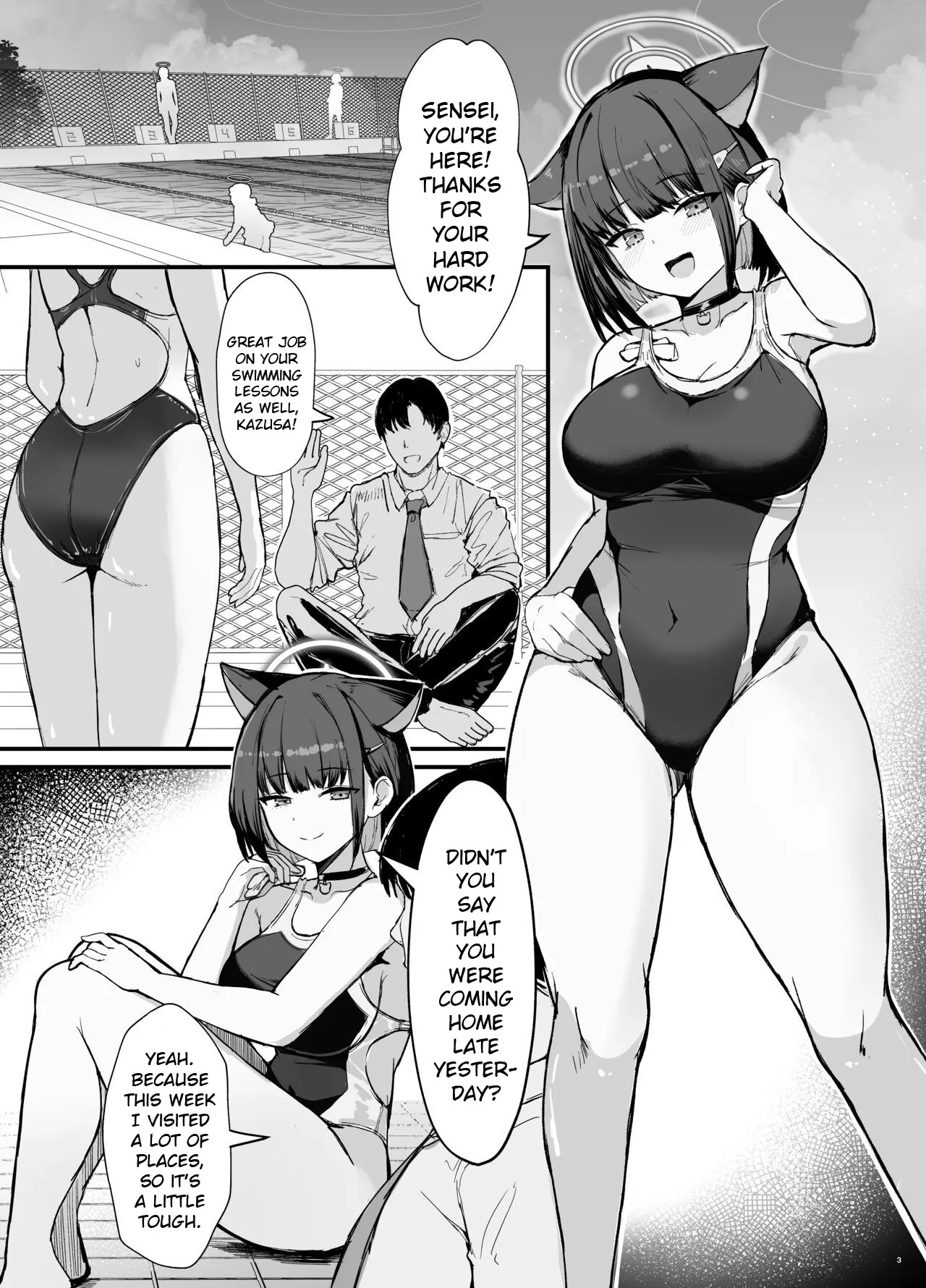 [Vivido (Kumasaku Tamizou)] Kazusa to Houkago Mizugi Ecchi (Blue Archive) [Digital] [English] [Hidden Base Scanlation] - Page 2