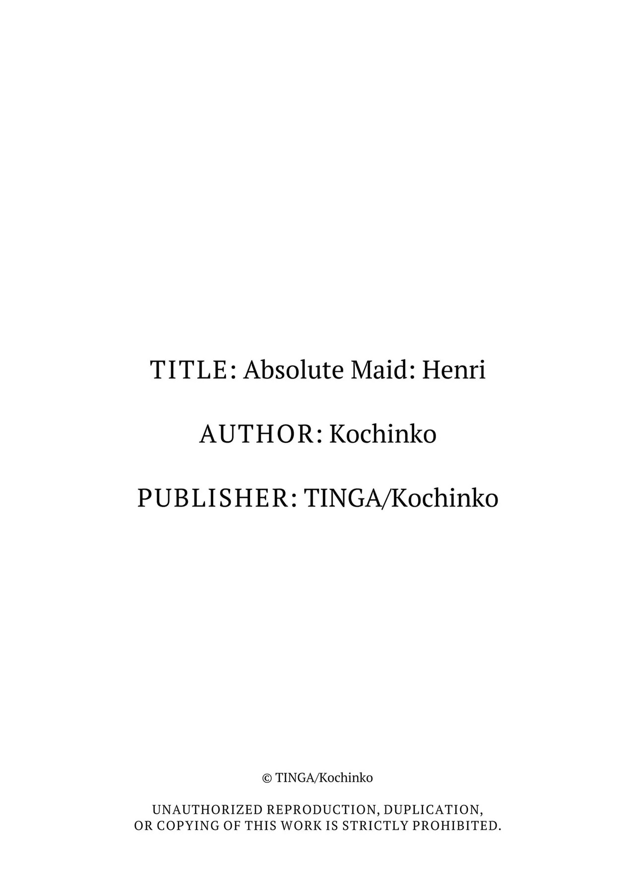 [TINGA (Kochinko)] Absolute Maid - Henri [English] - Page 37