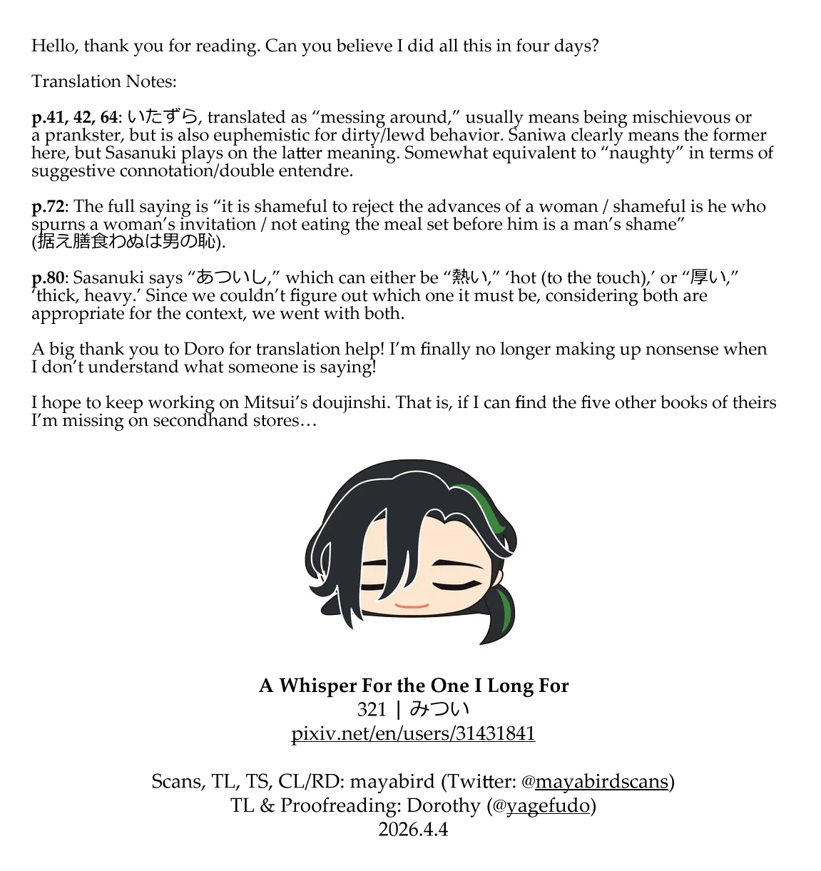 [321 (Mitsui)] Koishi Hada ni Sasanuku Koto Ha | A Whisper For the One I Long For (Touken Ranbu) [English] [mayabird] - Page 89