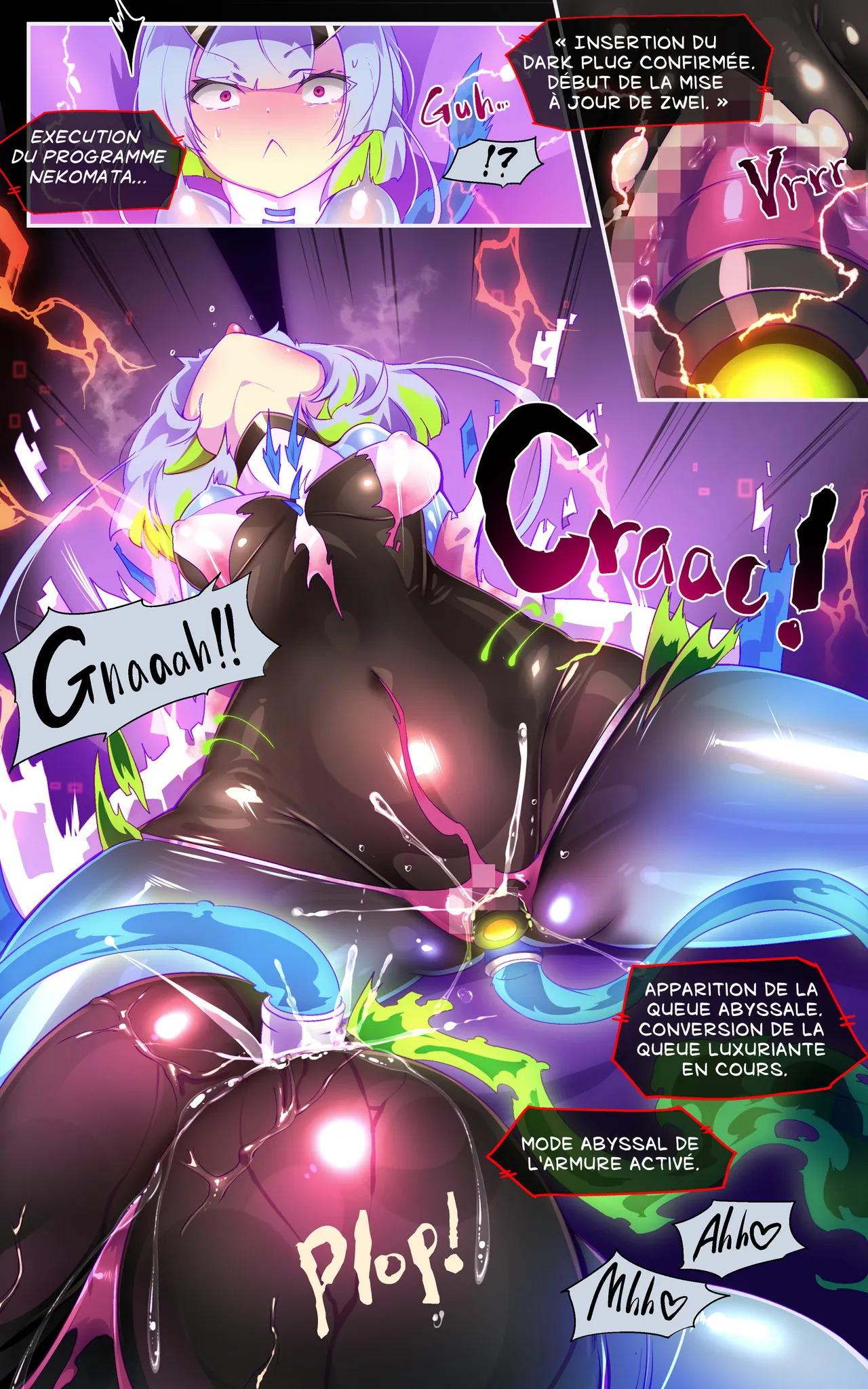 [Yaseuma Lo-Ru (Netsuki no Yoto, Bungo Meibutsu Dangojiru Teishoku)] Majime na Tensei Nyotaika Android ga Kairaku-zeme no Hate ni Bakunyuu Akuochi Suru Manga ~Purikketsuana Zwei~ [French] - Page 12