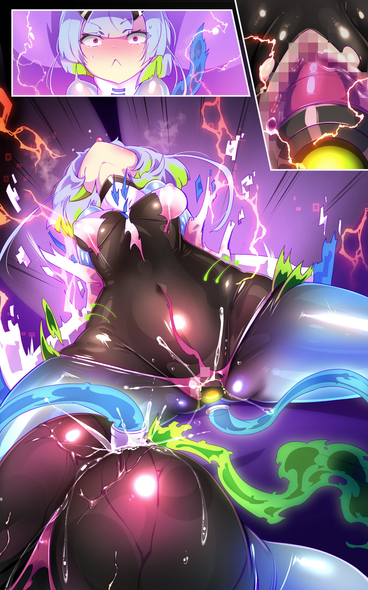 [Yaseuma Lo-Ru (Netsuki no Yoto, Bungo Meibutsu Dangojiru Teishoku)] Majime na Tensei Nyotaika Android ga Kairaku-zeme no Hate ni Bakunyuu Akuochi Suru Manga ~Purikketsuana Zwei~ [French] - Page 54