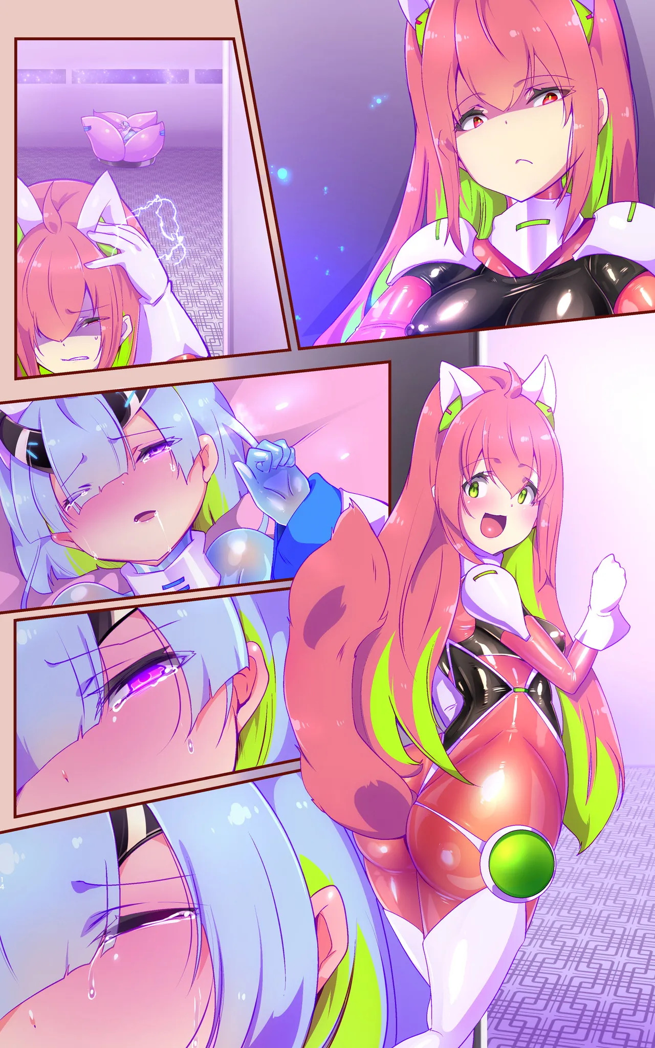 [Yaseuma Lo-Ru (Netsuki no Yoto, Bungo Meibutsu Dangojiru Teishoku)] Majime na Tensei Nyotaika Android ga Kairaku-zeme no Hate ni Bakunyuu Akuochi Suru Manga ~Purikketsuana Zwei~ [French] - Page 60