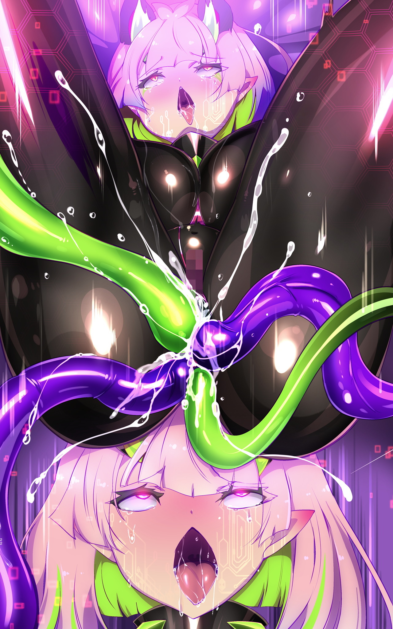 [Yaseuma Lo-Ru (Netsuki no Yoto, Bungo Meibutsu Dangojiru Teishoku)] Majime na Tensei Nyotaika Android ga Kairaku-zeme no Hate ni Bakunyuu Akuochi Suru Manga ~Purikketsuana Zwei~ [French] - Page 68