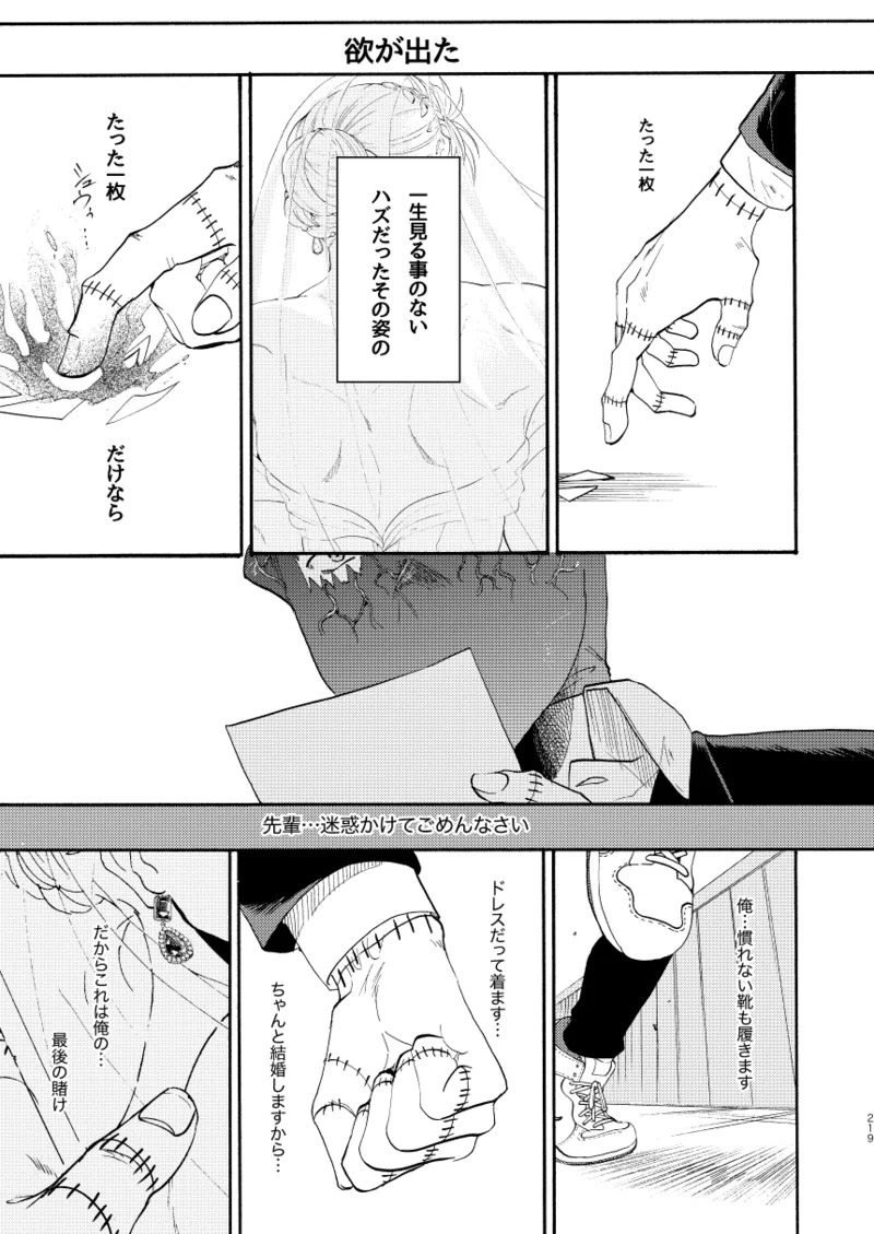 [Meloss] 【Reprint of Shinnoi Doujinshi】Honeymoon Night (Dorohedoro) - Page 216