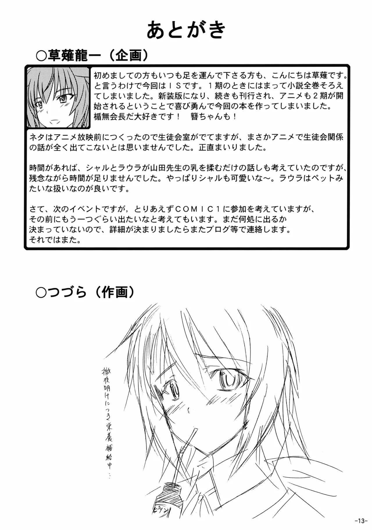 (C85) [Inaridou Shoten (Tsuzura, Kusanagi Ryuuiti)] Incentive Sisters (IS <Infinite Stratos>) - Page 12