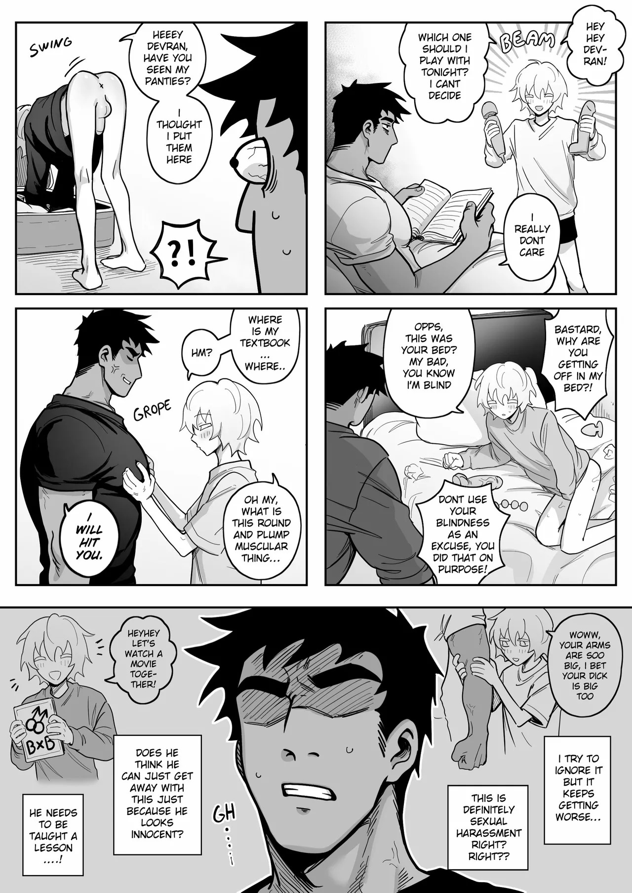 [Schweinchen31] Dosukebena Roommate o Wakara Seru Hanashi | Teaching My Perverted Roommate a Lesson [English] [Decensored] - Page 5